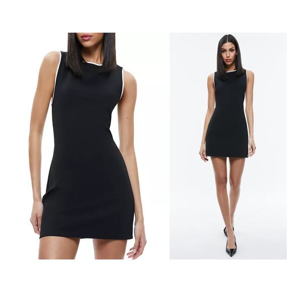Alice + Olivia Dresses & Skirts - ALICE + OLIVIA Edris Contrast-Trim Sleeveless Minidress
